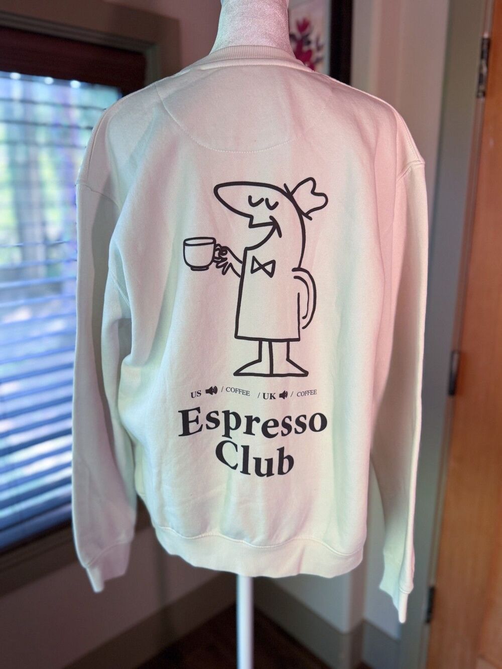 Denim & Flower Ricky Singh Espresso Club Sz Large Crewneck Cozy Soft